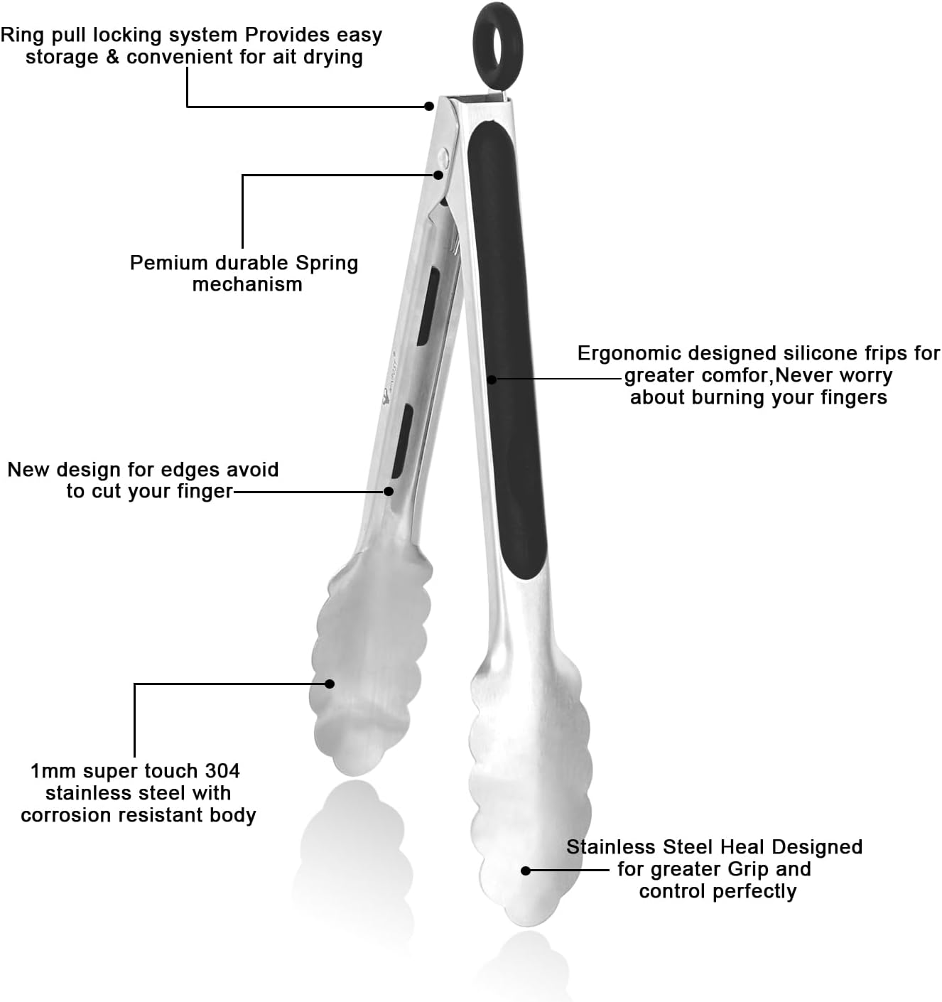 Heat-Safe Kitchen Tongs