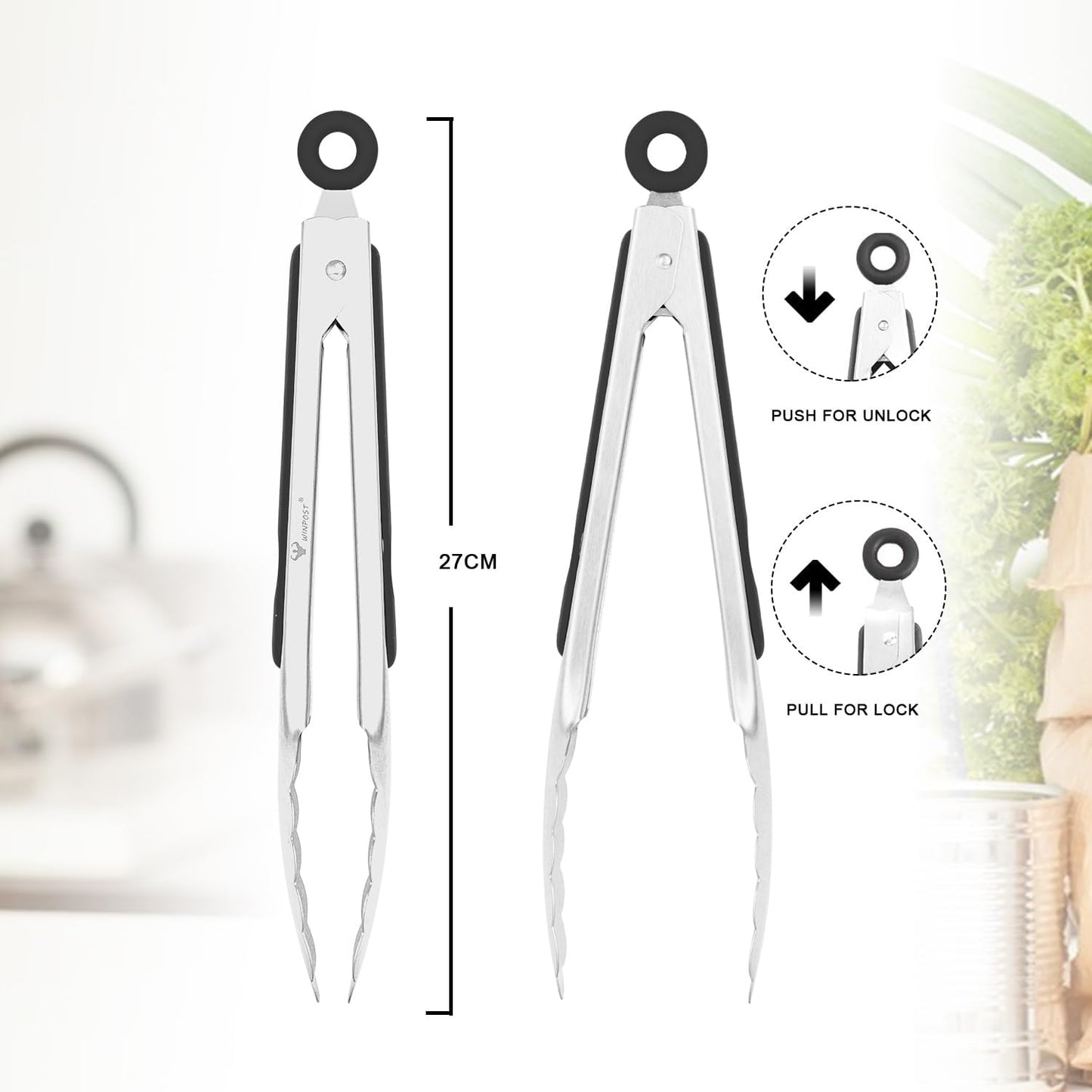 Heat-Safe Kitchen Tongs